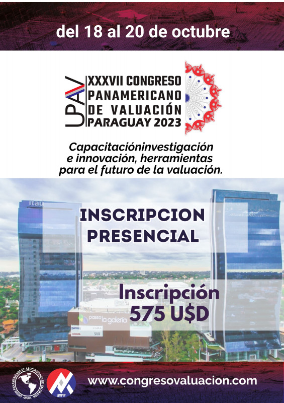 INSCRIPCION - XXXVII Congreso Panamericano de Valuación UPAV - Paraguay 2023